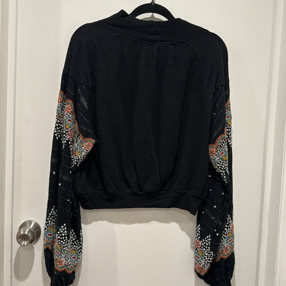 Free People Women's Floral Embroidered Technicolor Dream Blouse Tunic - Picture 6 of 9